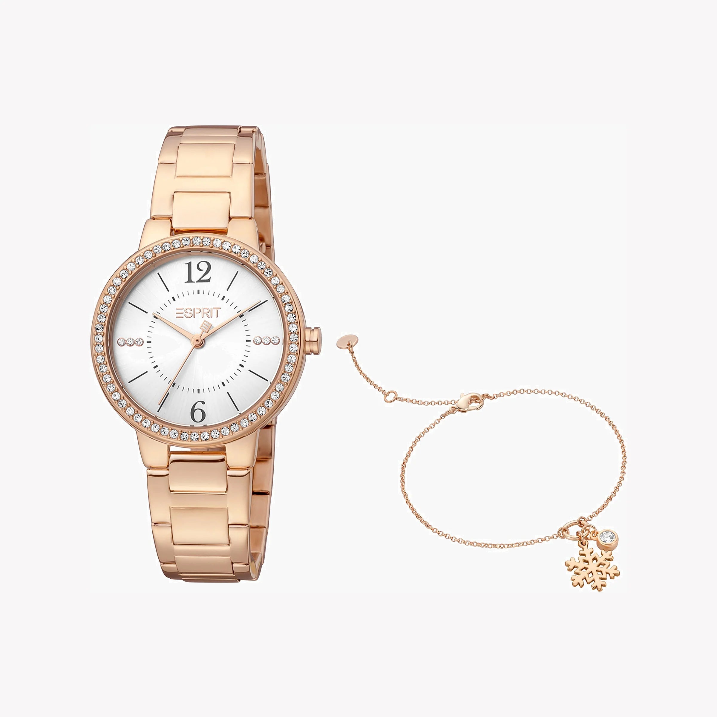 ESPRIT Women's Watch with Rose Gold Stainless Steel Case and Rose Gold Stainless Steel Band