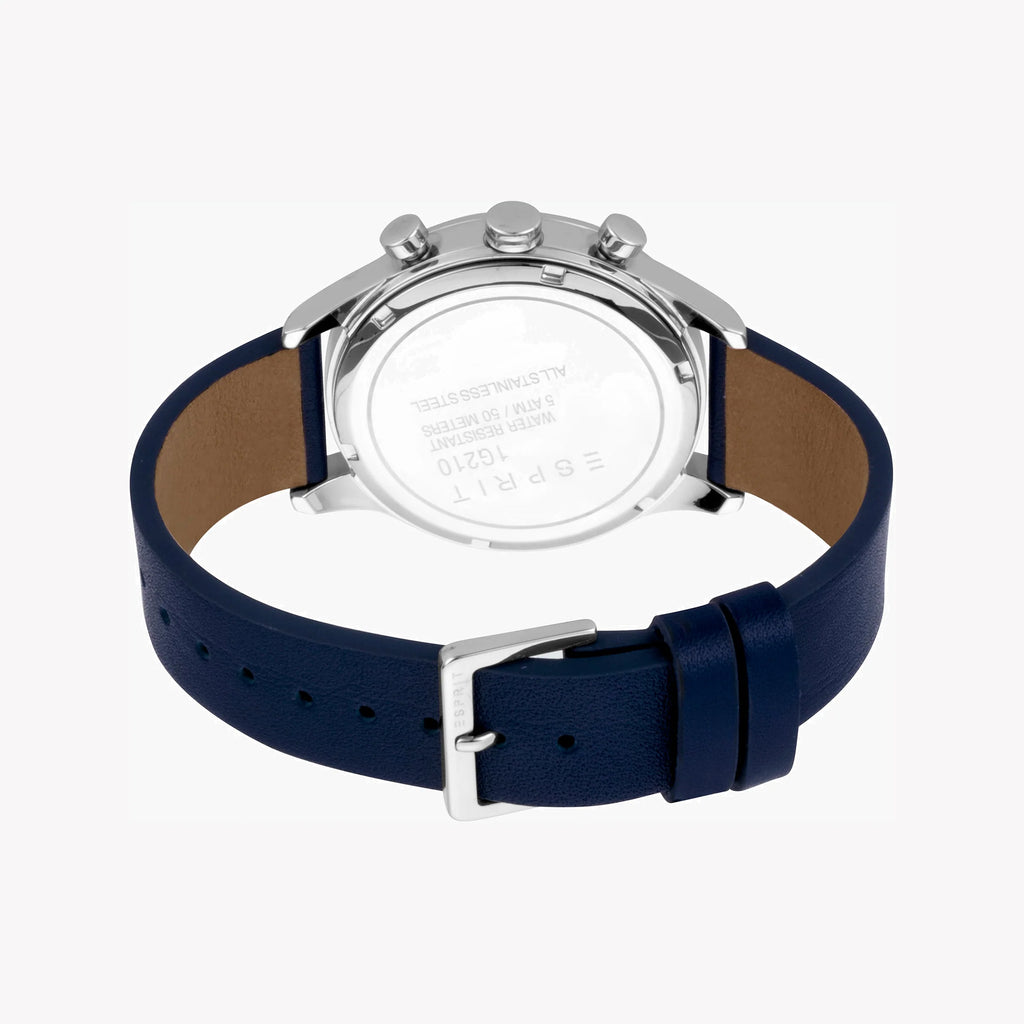 ESPRIT MEN'S BLUE LEATHER WATCH - TIMELESS STYLE WITH STAINLESS STEEL ELEGANCE-i-Watch-3