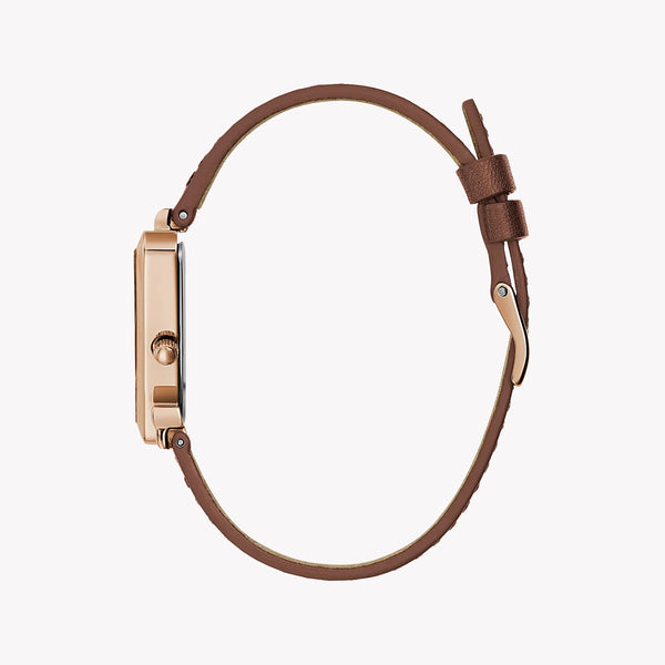 Guess Women's Rose Gold Watch, Brown Leather Band | Gw0548l2 by i-watch