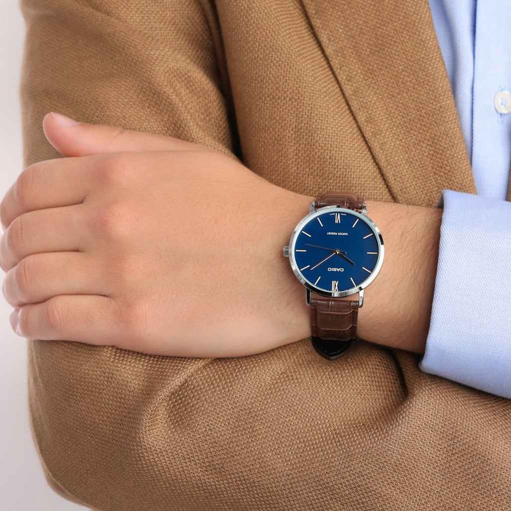 CASIO MTP-VT01L-2B STUNNING BLUE DIAL - ELEGANT MEN'S TIMEPIECE WITH LEATHER BAND-i-Watch-4