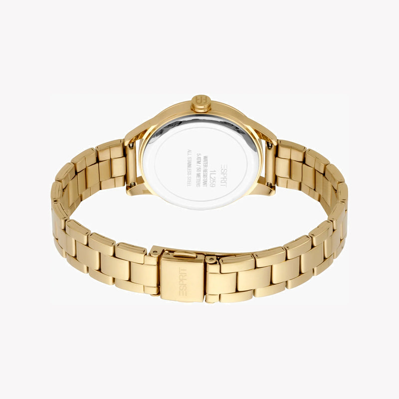 Esprit Women's Gold Stainless Steel Watch, Silver Dial | Es1l006m0035 by i-watch
