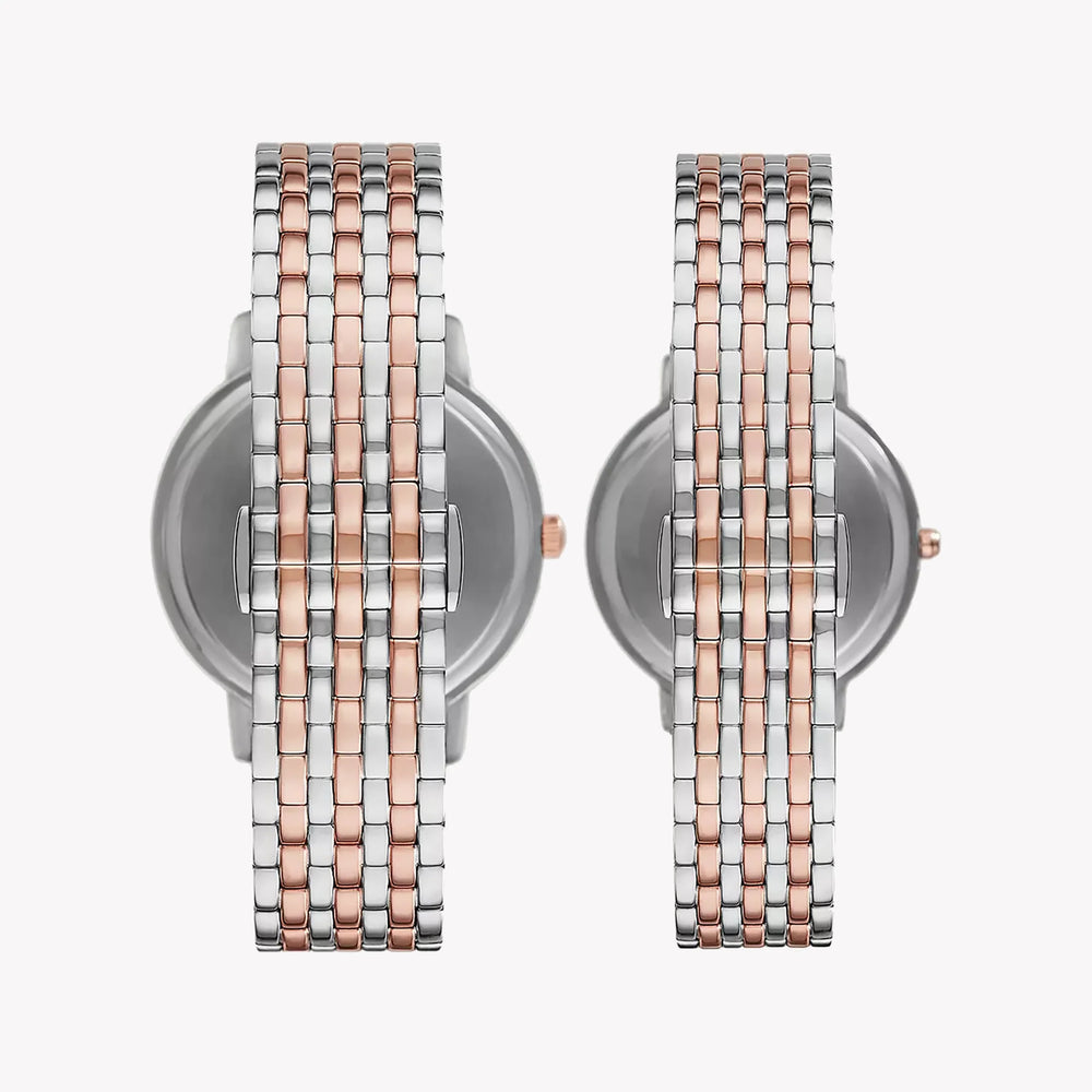 Emporio Armani Women's Silver/Gold Watch, White Dial | Ar90008 by i-watch