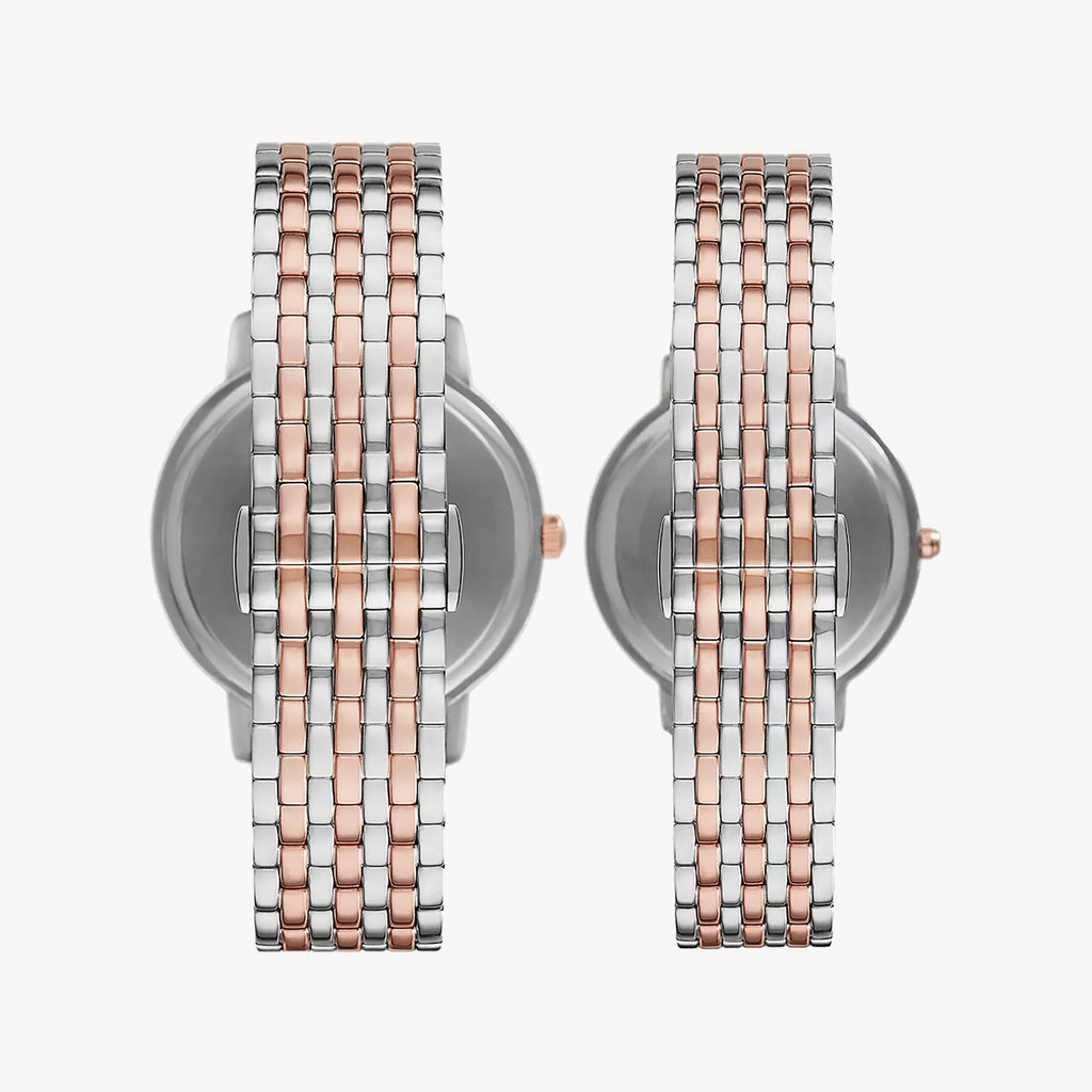 EMPORIO ARMANI AR90008 - ELEGANT TIMEPIECE FOR THE MODERN WOMAN - SILVER & GOLD STAINLESS STEEL WATCH-i-Watch-3