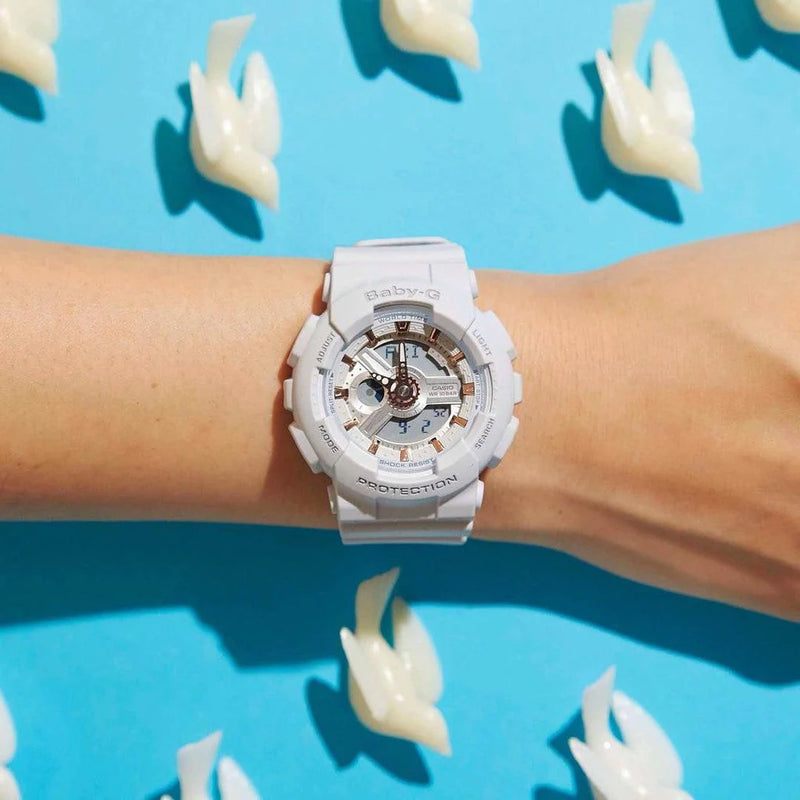 Baby-G Women's White Resin Watch, Sporty Style | Ba-110ga-7a1dr by i-watch