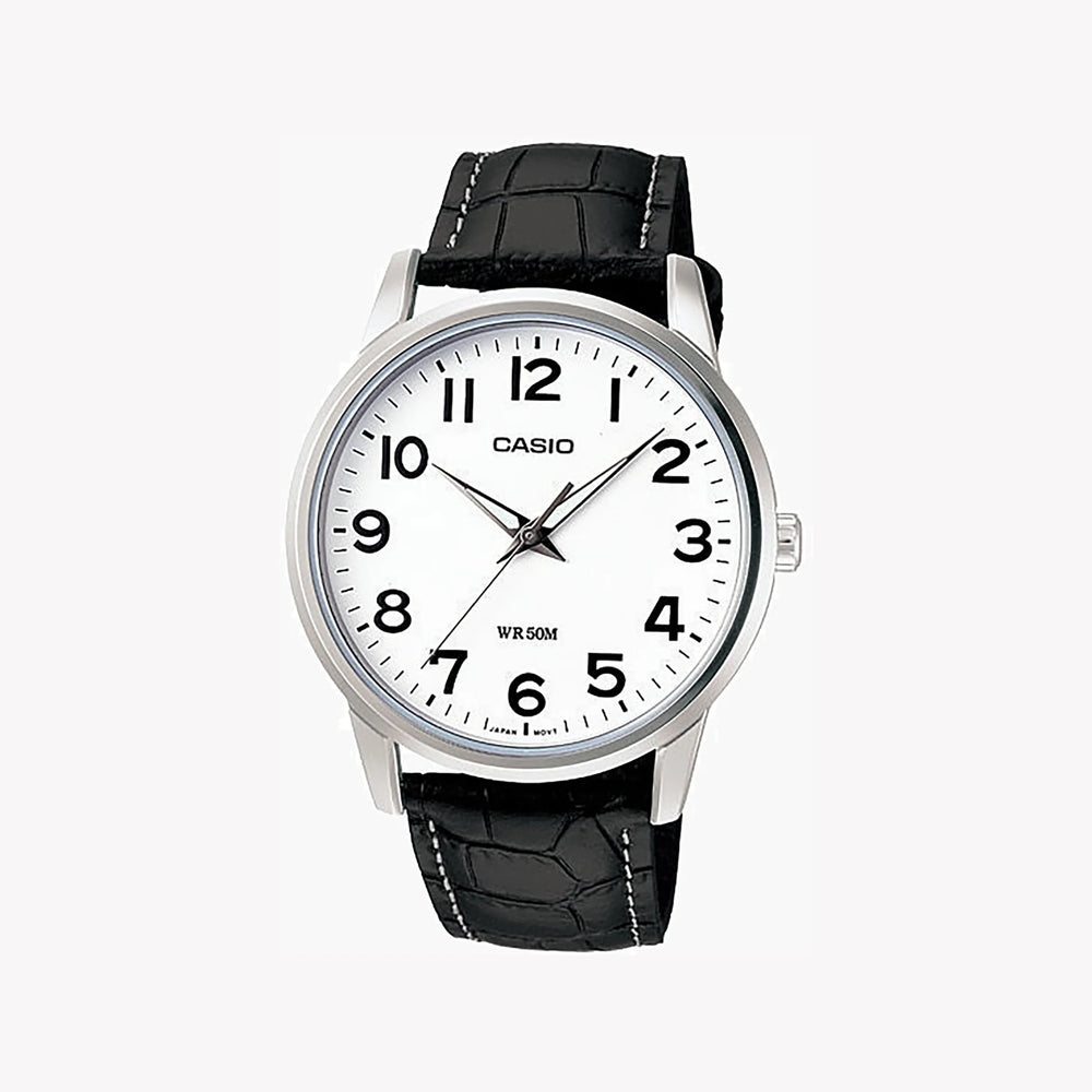Timeless Elegance Men's Alloy Watch, Black Leather | Mtp-1303l-7bvdf by i-watch