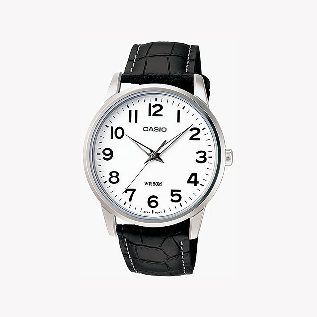 MTP-1303L-7BVDF MEN'S CLASSIC TIMEPIECE - TIMELESS ELEGANCE WITH LEATHER STRAP & WATER RESISTANCE-i-Watch-5