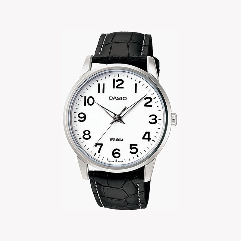 Timeless Elegance Men's Alloy Watch, Black Leather | Mtp-1303l-7bvdf by i-watch