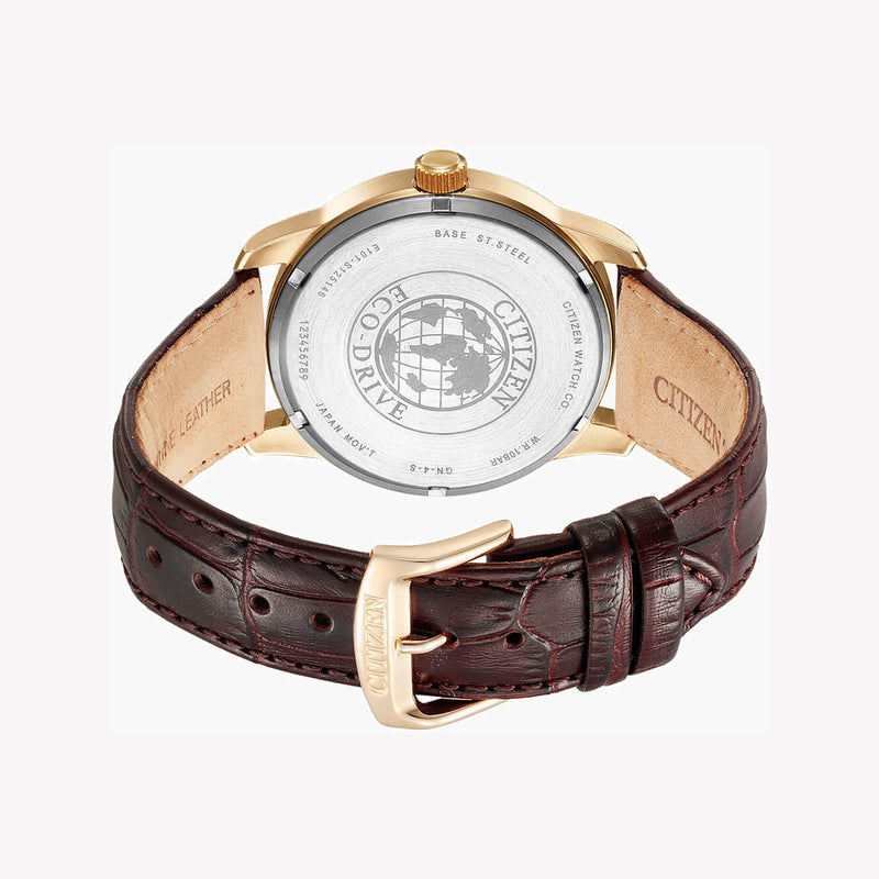 Citizen Men's Gold Stainless Steel, Brown Leather | Bm8553-16a by i-watch