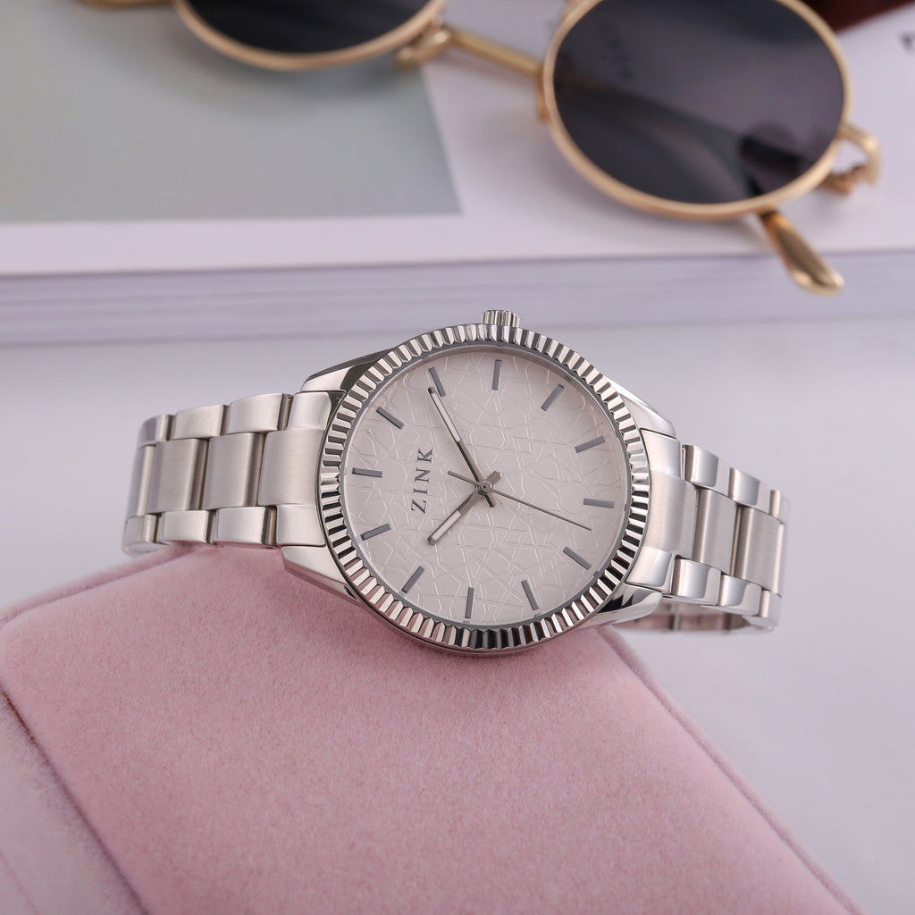 Zink Women's Silver Stainless Steel Analog Watch | Zk128l1ss-16