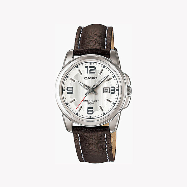 Casio Women's Silver Watch, Brown Leather Band | Ltp-1314l-7avdf by i-watch