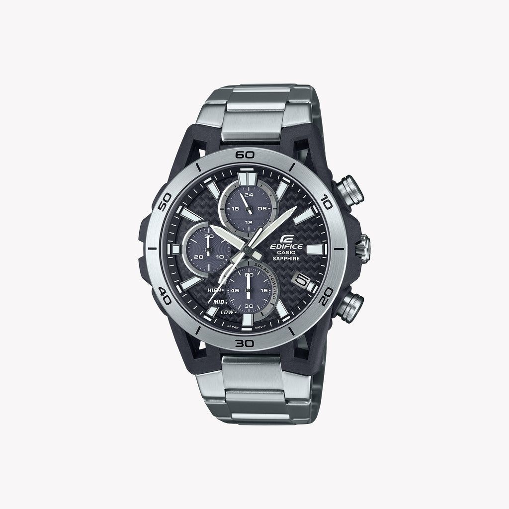 EDIFICE EFS-S640D-1AVUEF - DYNAMIC VERSATILITY IN BLACK & SILVER MEN'S WATCH