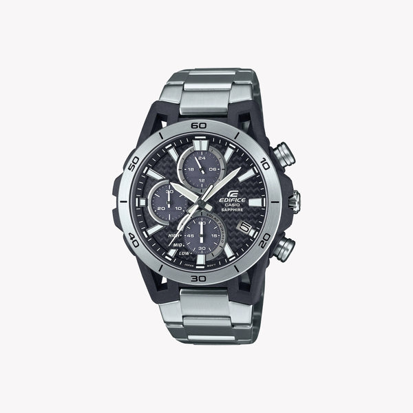 Edifice Men's Black Stainless Steel Watch, Silver Band | Efs-S640d-1avuef by i-watch