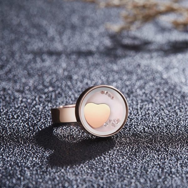 Zink Women's Rose Gold Stainless Steel Ring | Zfrg001rgh