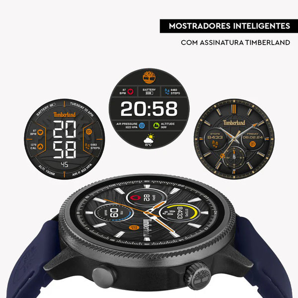 Timberland Men's Grey Stainless Steel, Blue Leather | Tdigb0064502 by i-watch