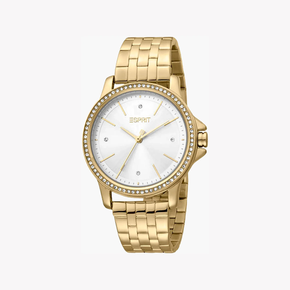 Esprit Women's Gold Stainless Steel Watch, Silver Dial | ES1L143M1065 by i-watch
