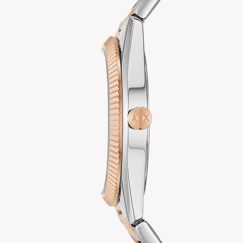 Armani Exchange Women's Silver-Rose Gold Watch, Beige Dial | Ax5662 by i-watch