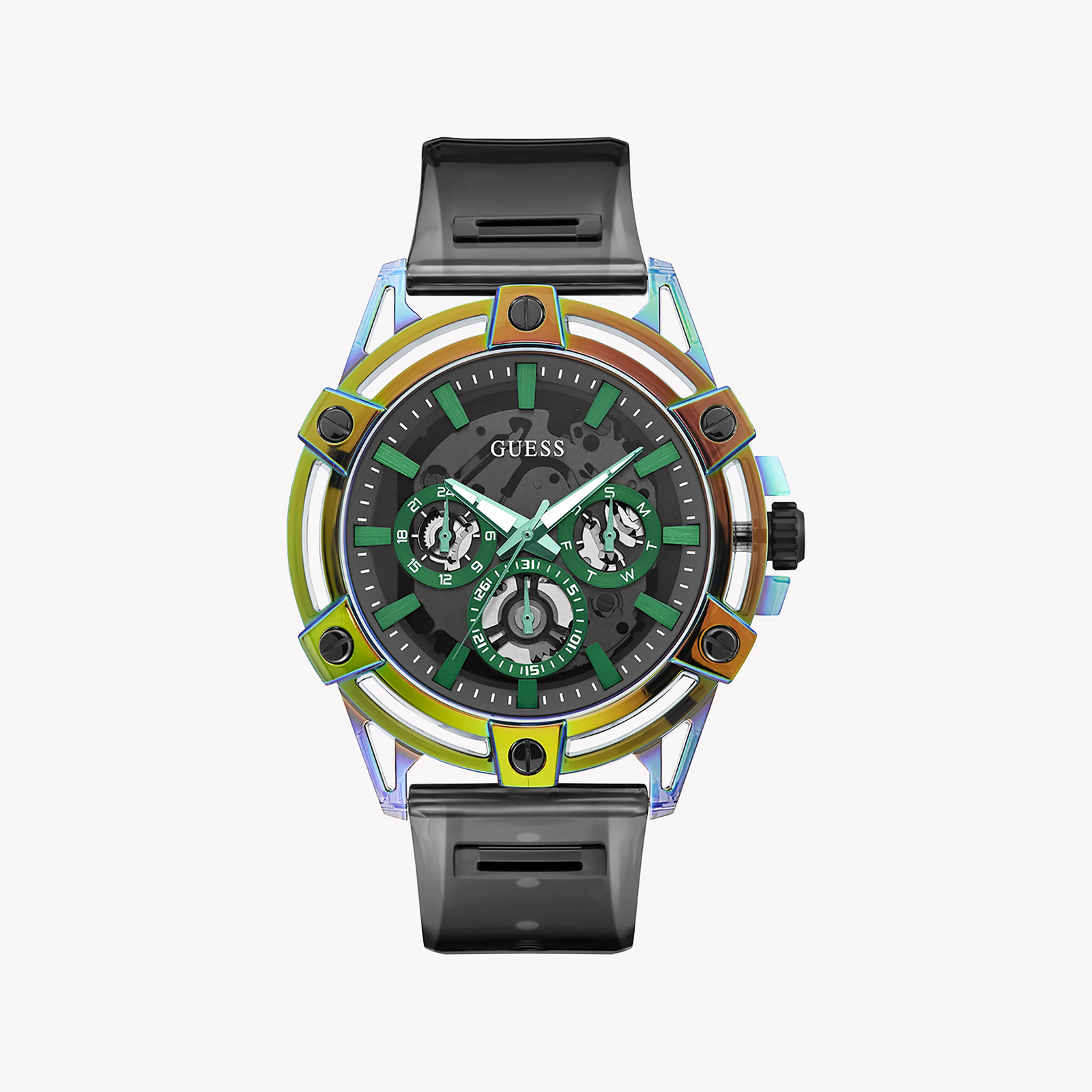 Guess Men's Black Silicone Watch, Nylon Case | Gw0806g5 by i-watch
