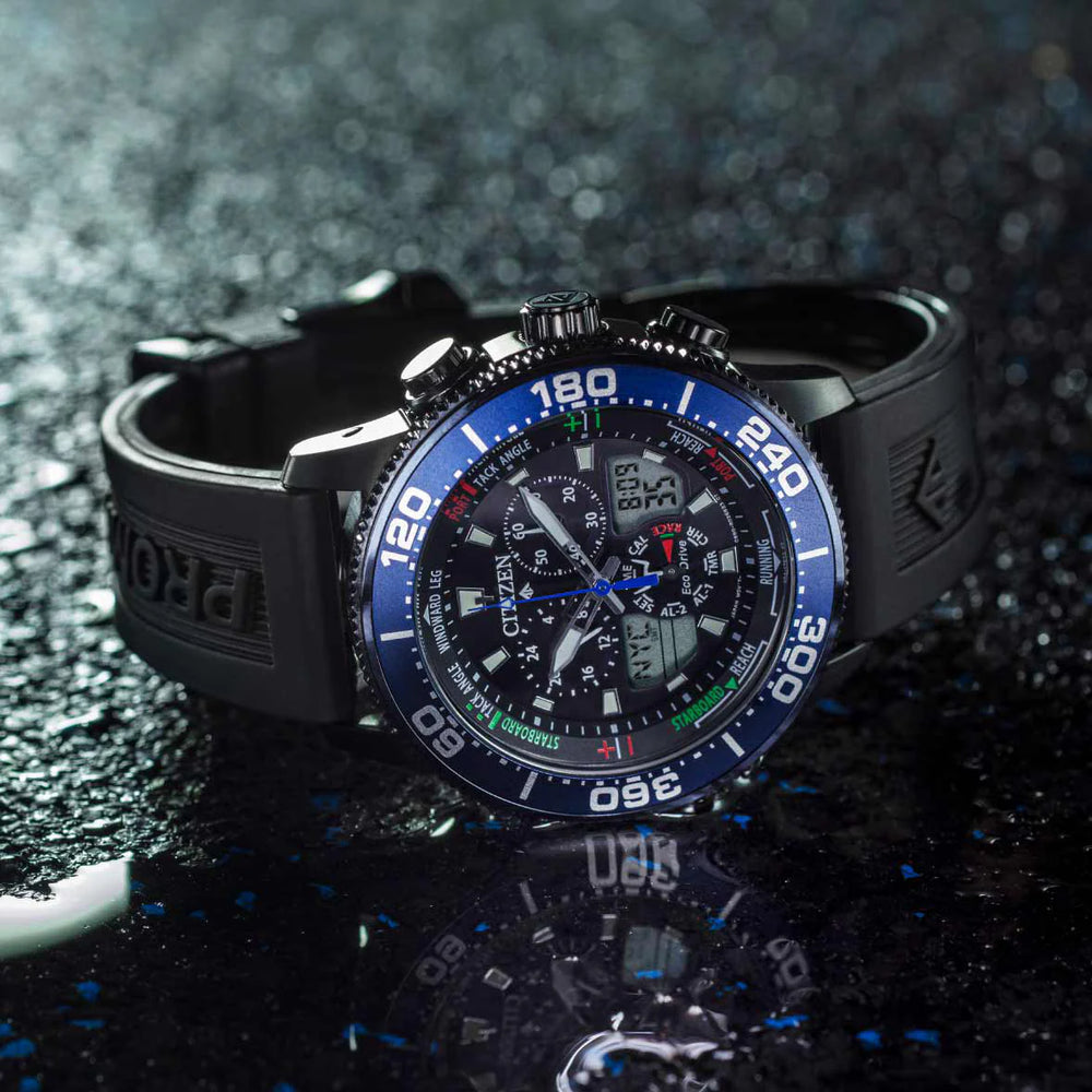 Citizen Jr4065-09e Black Adventure - Eco-Drive Men's Watch With Yacht Timer & 20 Atm Water Resistance by i-watch