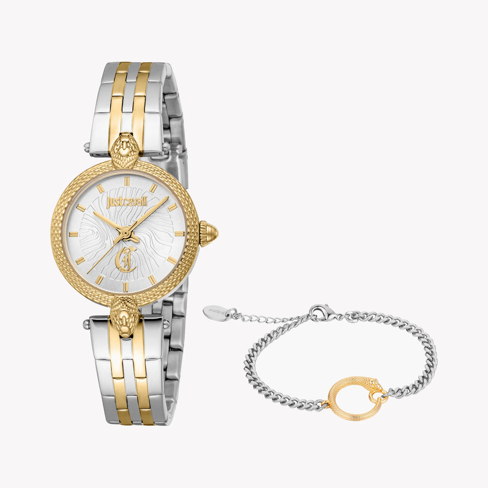 Just Cavalli Women's Two-Tone Watch, Silver Dial | Jc1l330m0075 by i-watch