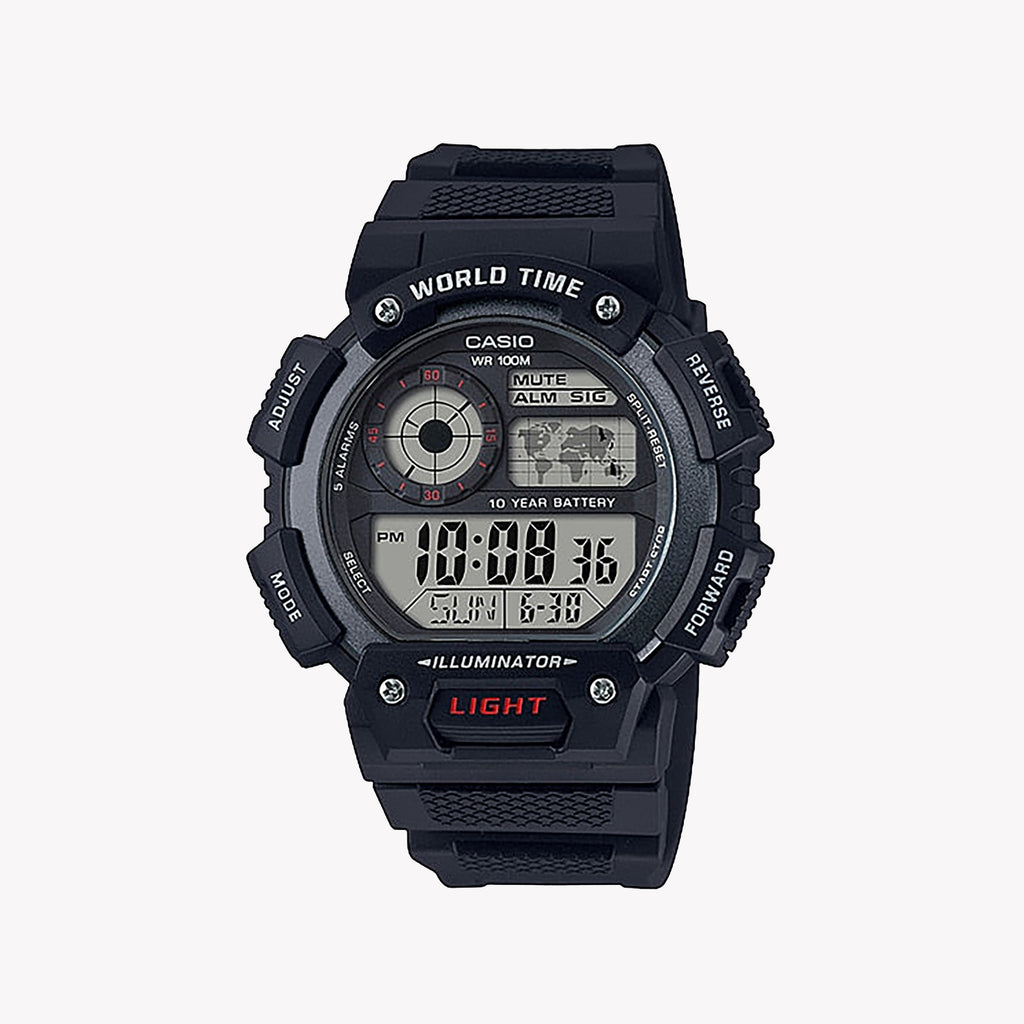 CASIO AE-1400WH-1AVDF MEN'S VERSATILE TIMEPIECE - ELEGANT FUNCTIONALITY WITH WATER RESISTANCE
