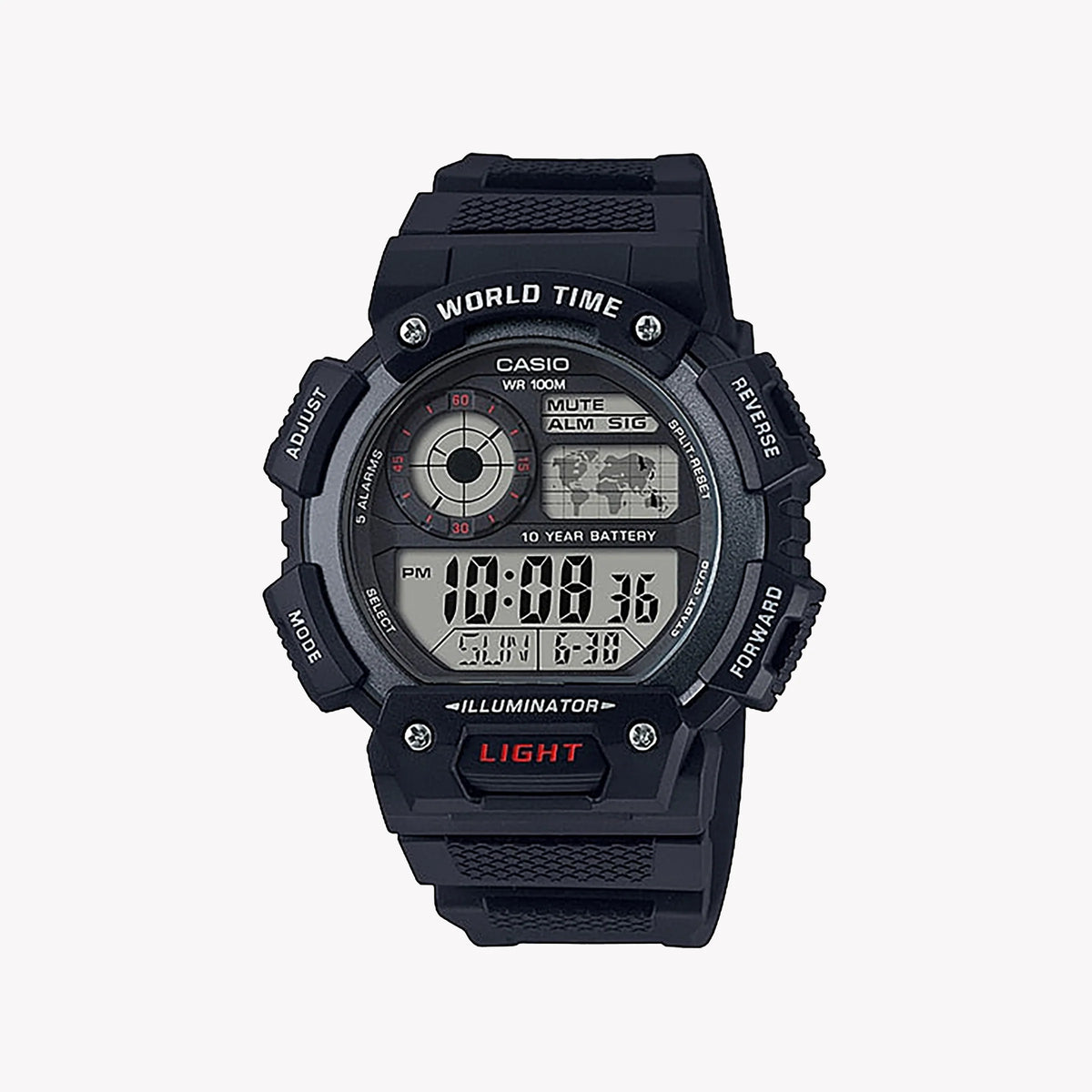Casio Men's Black Resin Watch, Multifunctional | Ae-1400wh-1avdf by i-watch