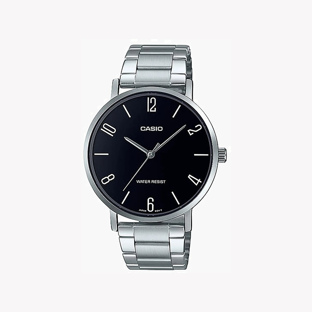 Casio Mtp-Vt01d-1b2udf - Sporty Elegance Men's Watch With Stylish Black Dial & Stainless Steel Band by i-watch
