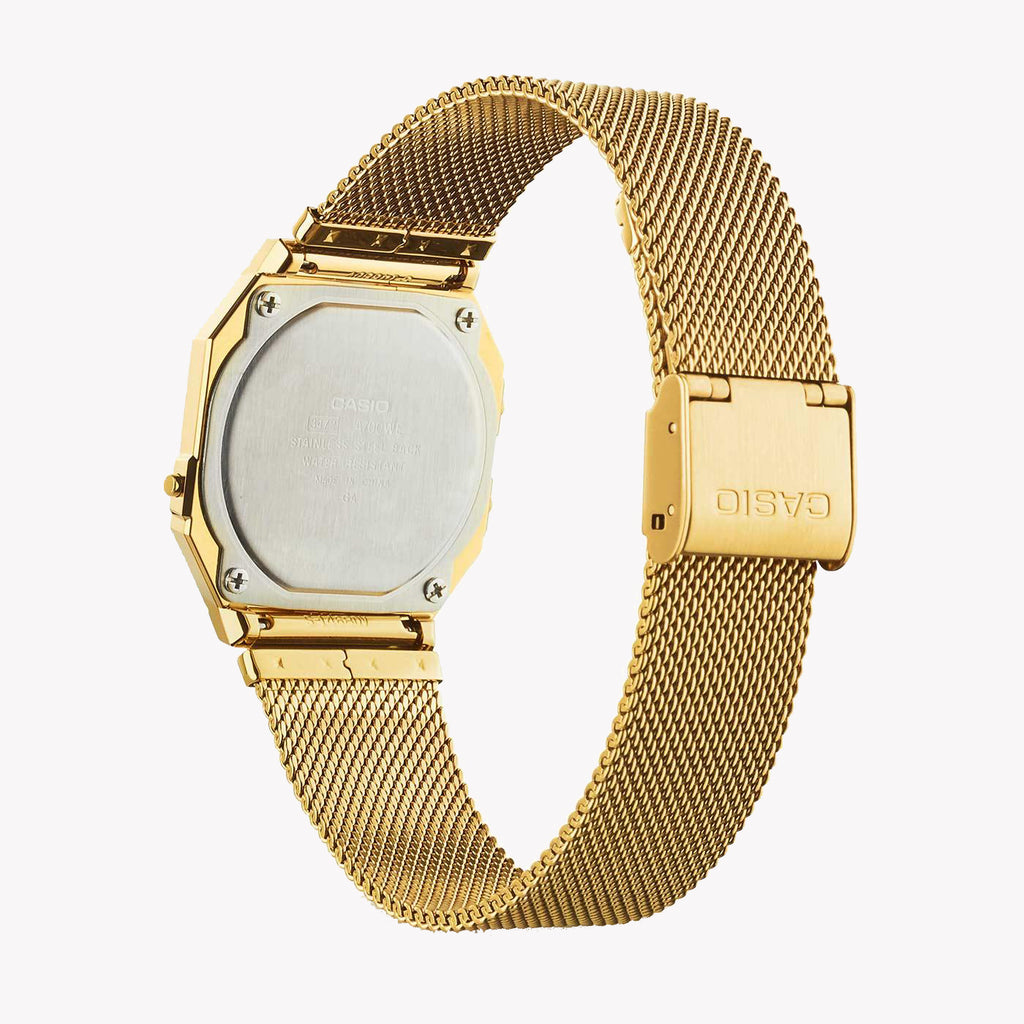 CASIO A700WEMG-9AEF ELEGANTLY MULTIFUNCTIONAL UNISEX WATCH - STYLISH RESIN DESIGN WITH MESH STRAP-i-Watch-3