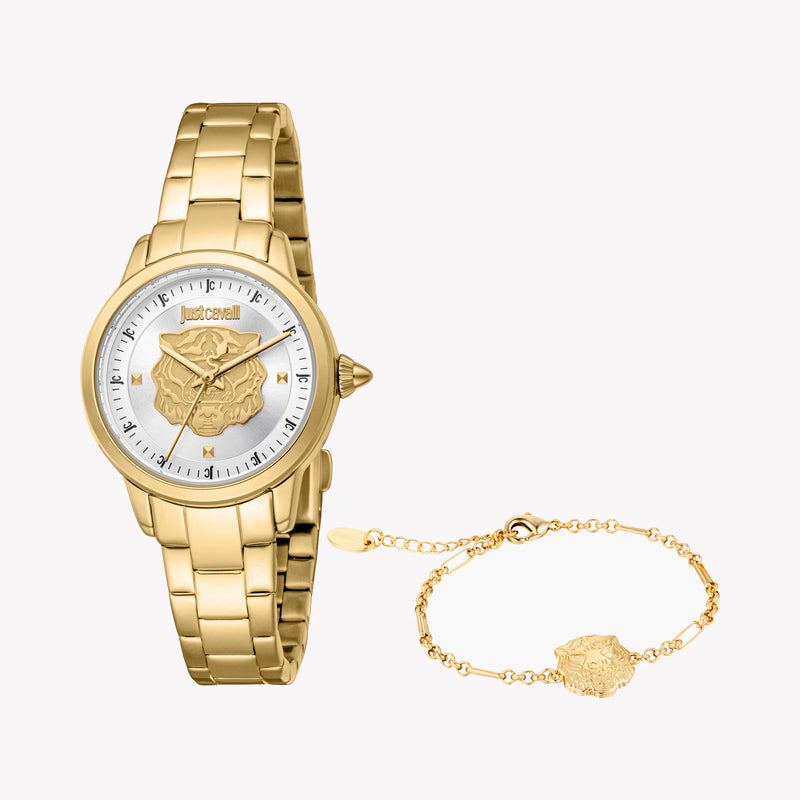 Just Cavalli Women's Gold Alloy Watch, Silver Dial | Jc1l334m0055 by i-watch