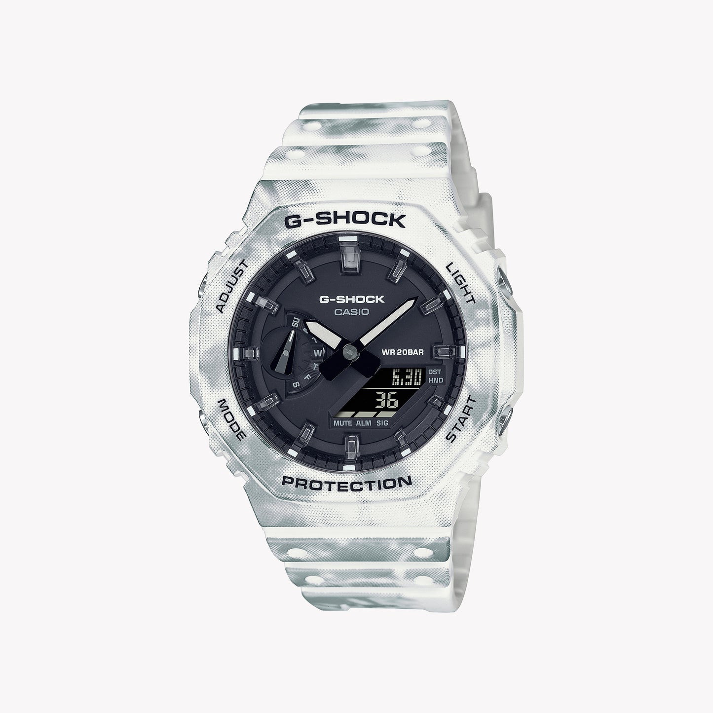 CASIO G-SHOCK GAE-2100GC-7A OAK - ALPINE CAMO SERIE Special Edt. SNOW CAMOUFLAGE Men's Watch