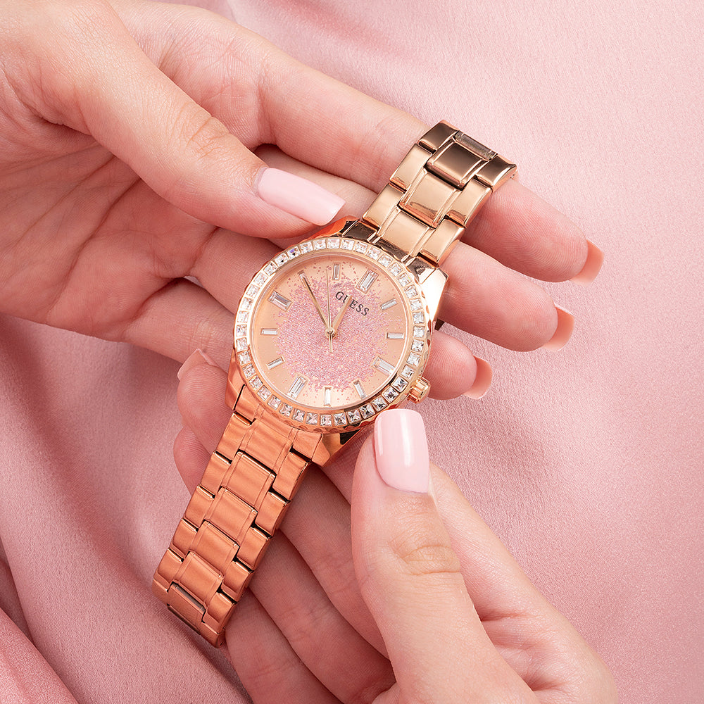 GUESS GW0405L3 CHARMING FLOURISH - VIBRANT ROSE GOLD WOMEN'S TIMEPIECE-i-Watch-3