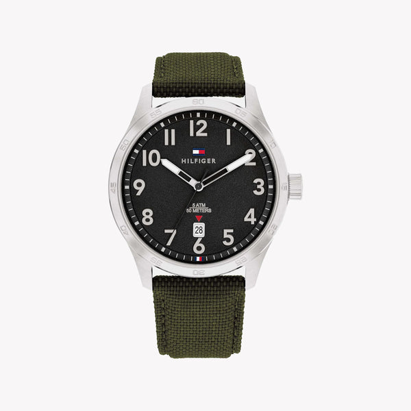 Tommy Hilfiger Men's Silver Watch, Black Dial | 1710593 by i-watch