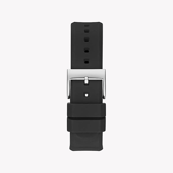 Guess Men's Silver Watch, Black Silicone Band | Gw0341g1 by i-watch