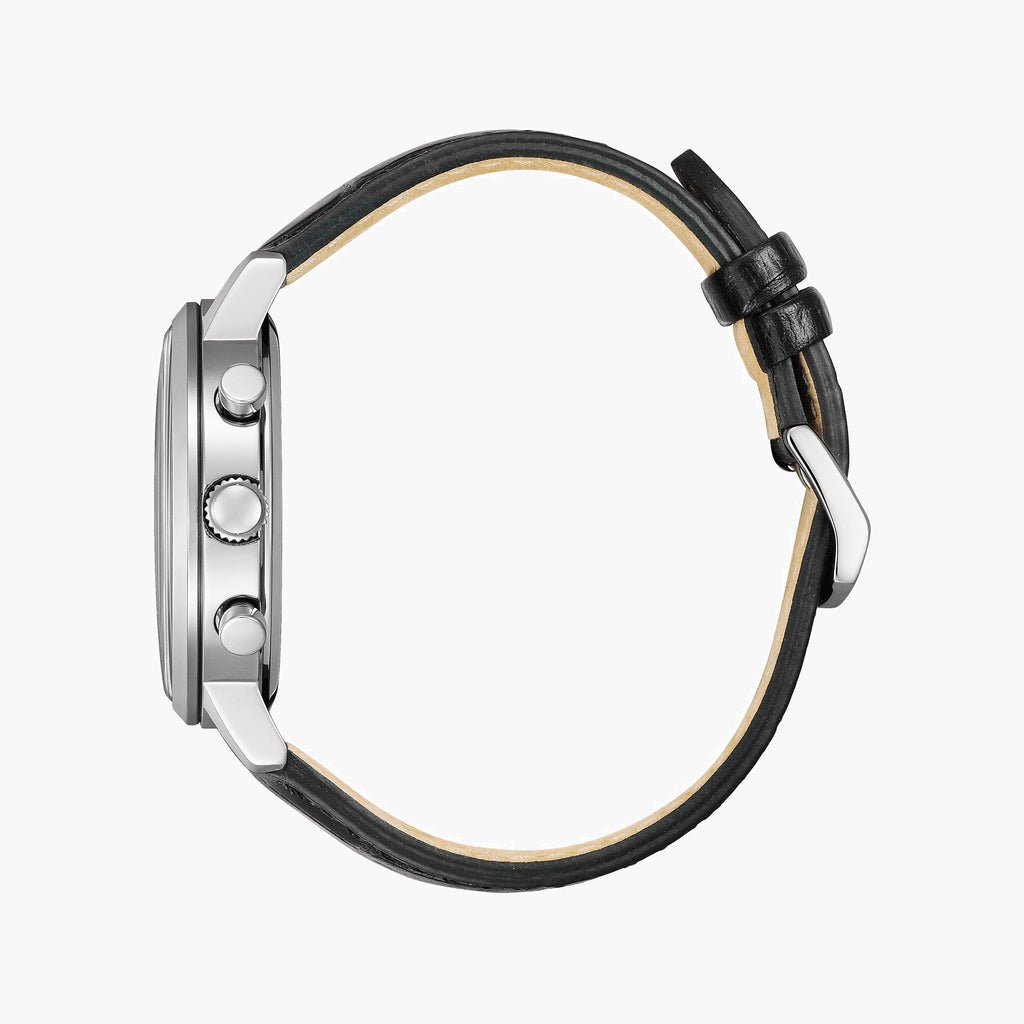 CITIZEN CA7069-24X - BOLD SOPHISTICATION MEN'S CHRONOGRAPH WATCH with BLACK LEATHER BAND & GREEN DIAL-i-Watch-3