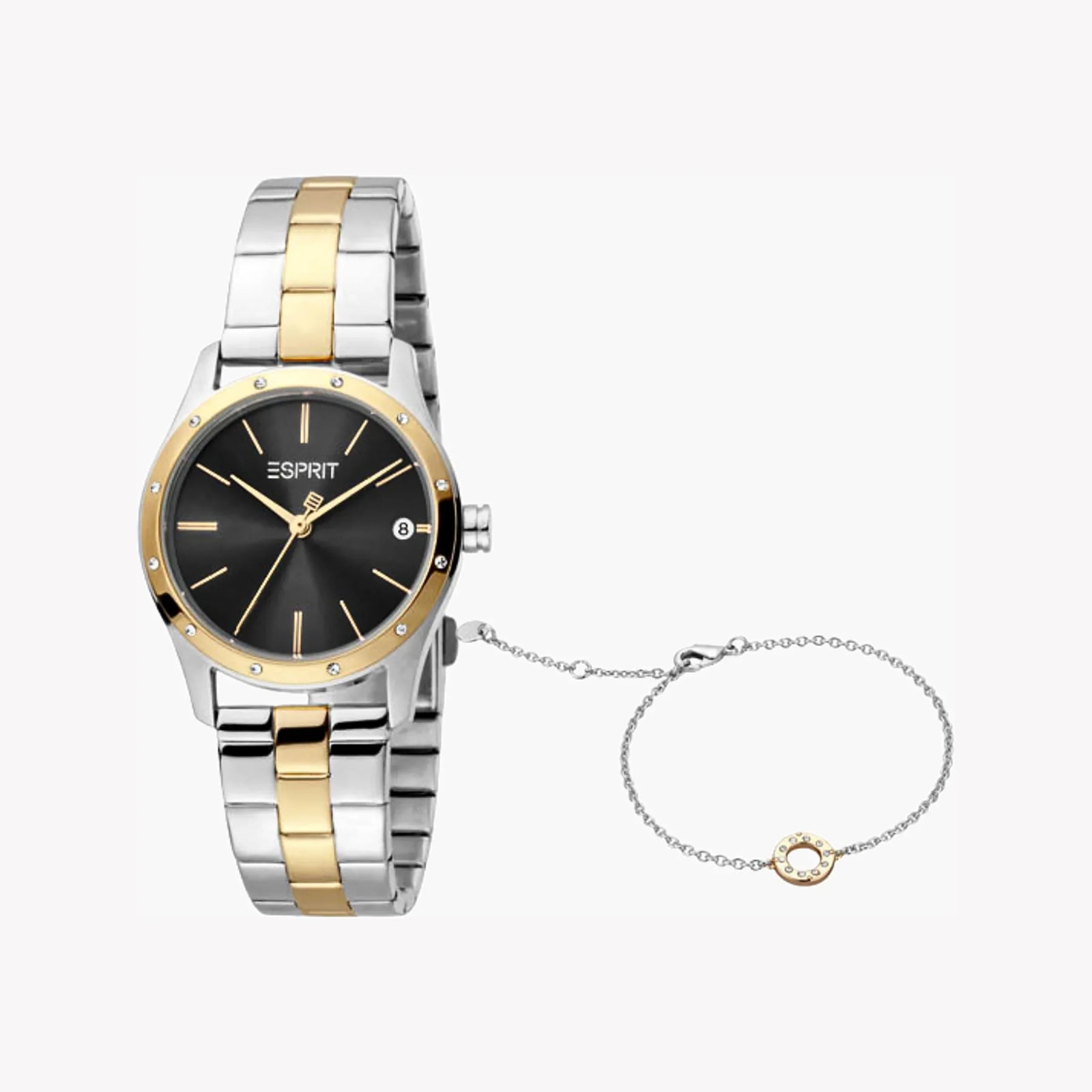 Esprit Women's Silver & Gold Watch, Black Dial | Es1l141m0015 by i-watch