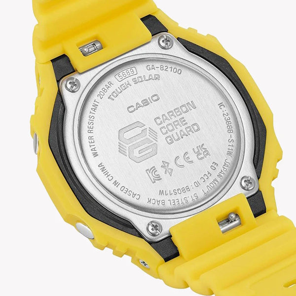Casio Men's Carbon & Resin, Yellow/Black | Ga-B2100c-9aer by i-watch