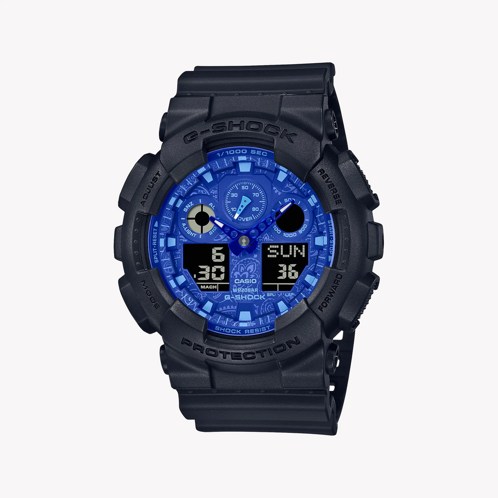 G-Shock Men's Black Resin Watch, Digital Dial | Ga-100bp-1adr by i-watch