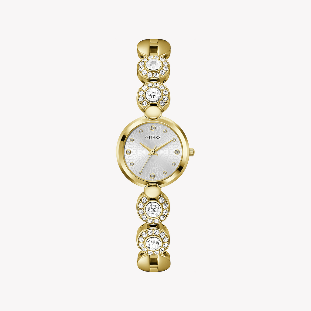 GUESS GW0757L2 GOLDEN GLAM - ELEGANT WOMEN'S TIMEPIECE WITH WHITE DIAL
