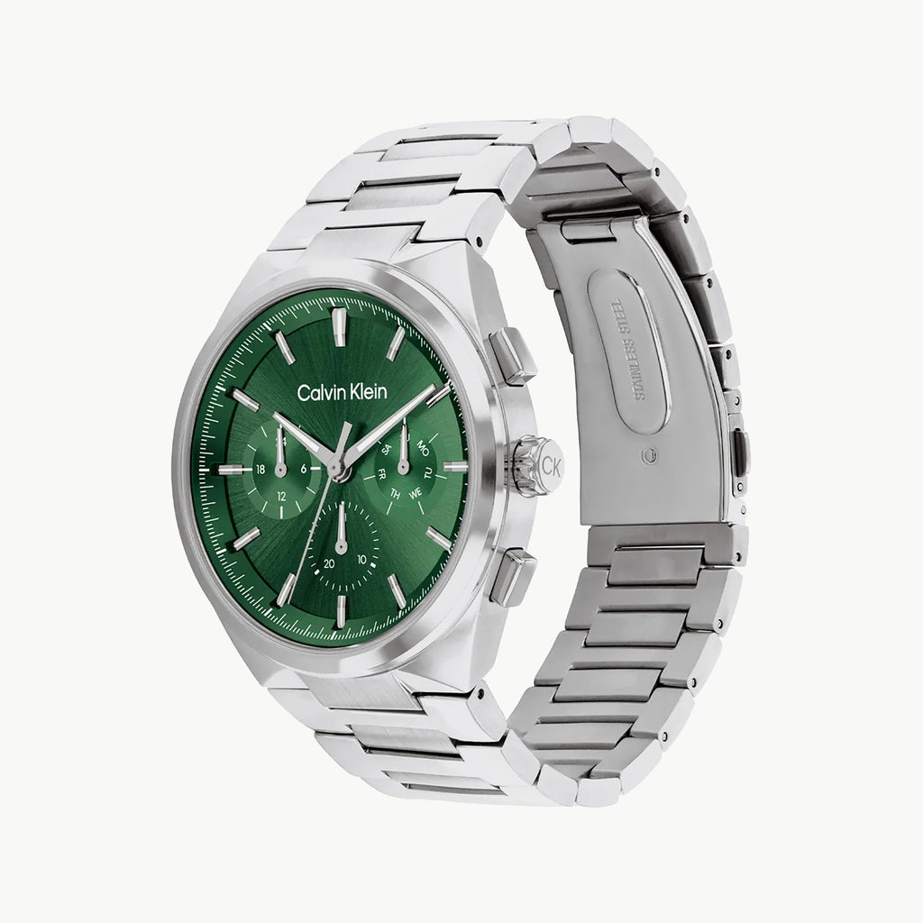 CK CALVIN KLEIN 40MM STAINLESS STEEL - MODERN ELEGANCE MEN'S WATCH WITH GREEN DIAL-i-Watch-2