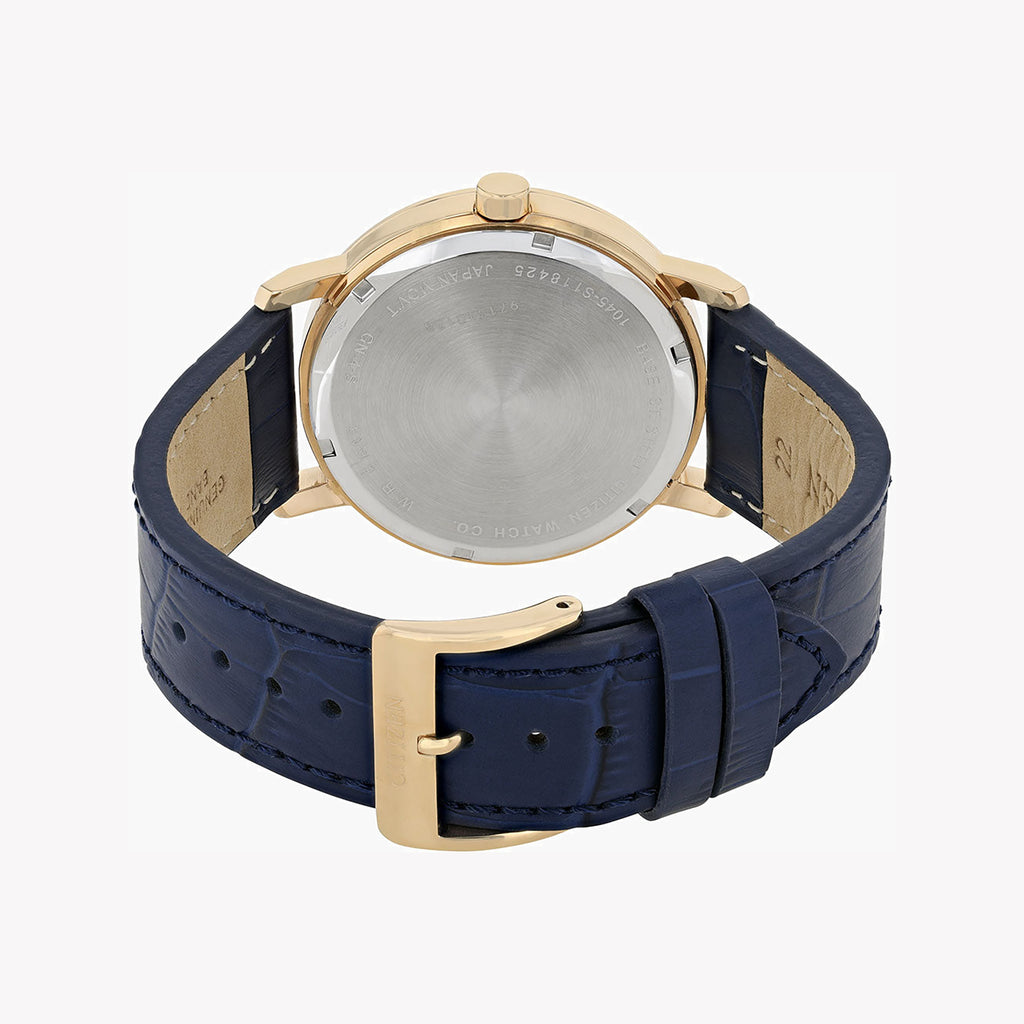 CITIZEN BE9183-03L - ELEGANT BLUE DIAL MEN'S WATCH WITH GOLD STAINLESS STEEL CASE-i-Watch-3