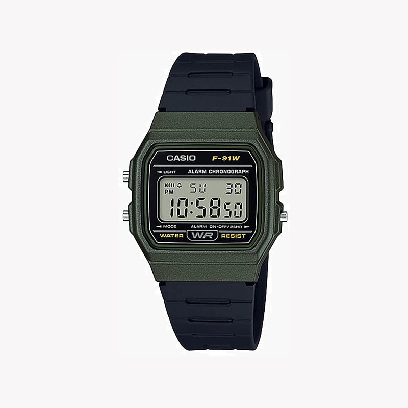 CASIO F-91WM-3A SPORTY VERSATILITY - DYNAMIC GREEN TIMEKEEPER FOR EVERYDAY ADVENTURES