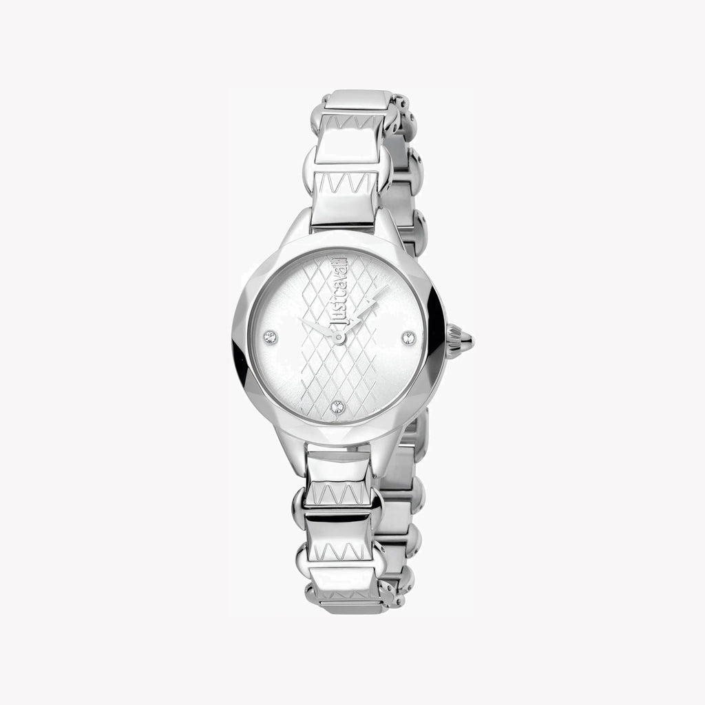 JUST CAVALLI Women's Watch with Silver Stainless Steel Case and Silver Stainless Steel Band