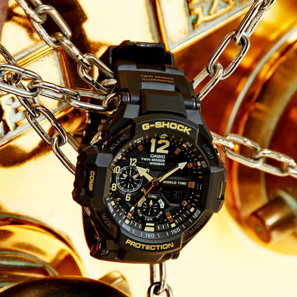 Casio G-Shock Ga-1100gb-1adr Adventure Ready - Rugged Black Men's Watch With Compass And Thermometer by i-watch