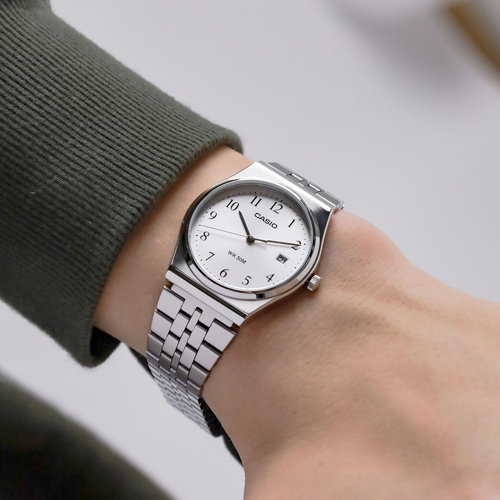 CASIO MTP-B145D-7BV STYLISH RESILIENCE - MEN'S STAINLESS STEEL WATCH WITH BEIGE DIAL-i-Watch-3