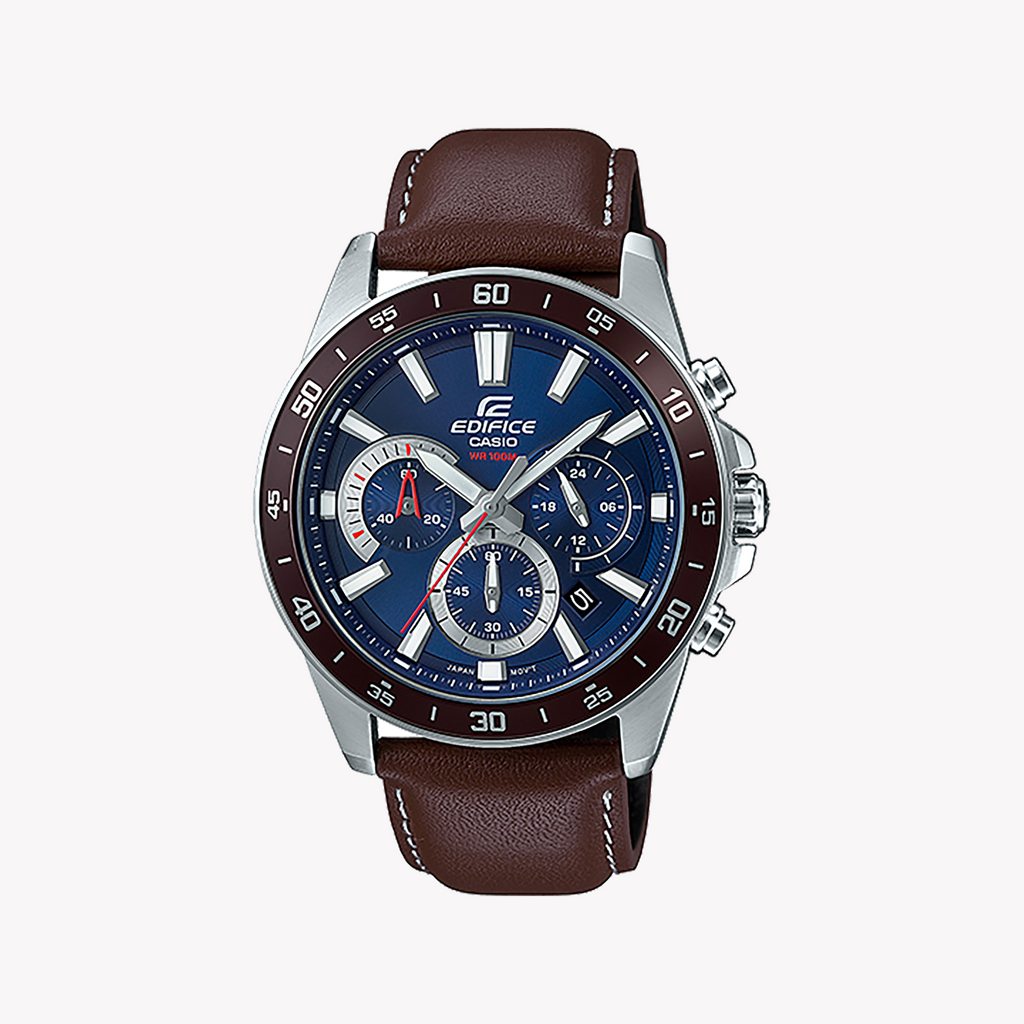 CASIO EDIFICE EFV-570L-2AVUDF - BOLD BLUE DIAL MEN'S SPORT WATCH - RUGGED ELEGANCE FOR ALL OCCASIONS
