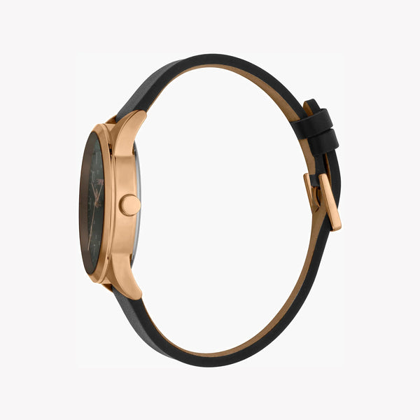 ESPRIT MEN'S CLASSIC BLACK LEATHER & ROSE GOLD DIAL - TIMELESS ELEGANCE 42MM WATCH-i-Watch-2