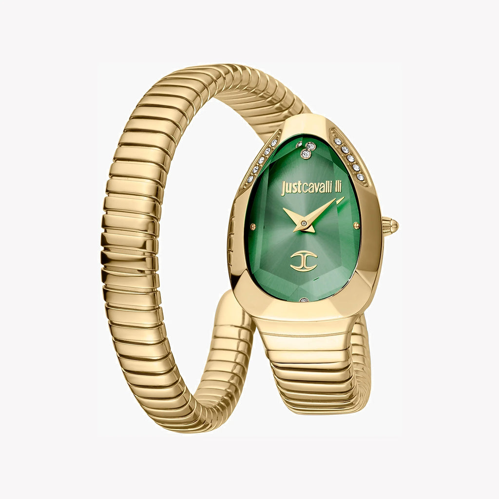 JUST CAVALLI Women's Watch with Gold Stainless Steel Case and Gold Stainless Steel Band