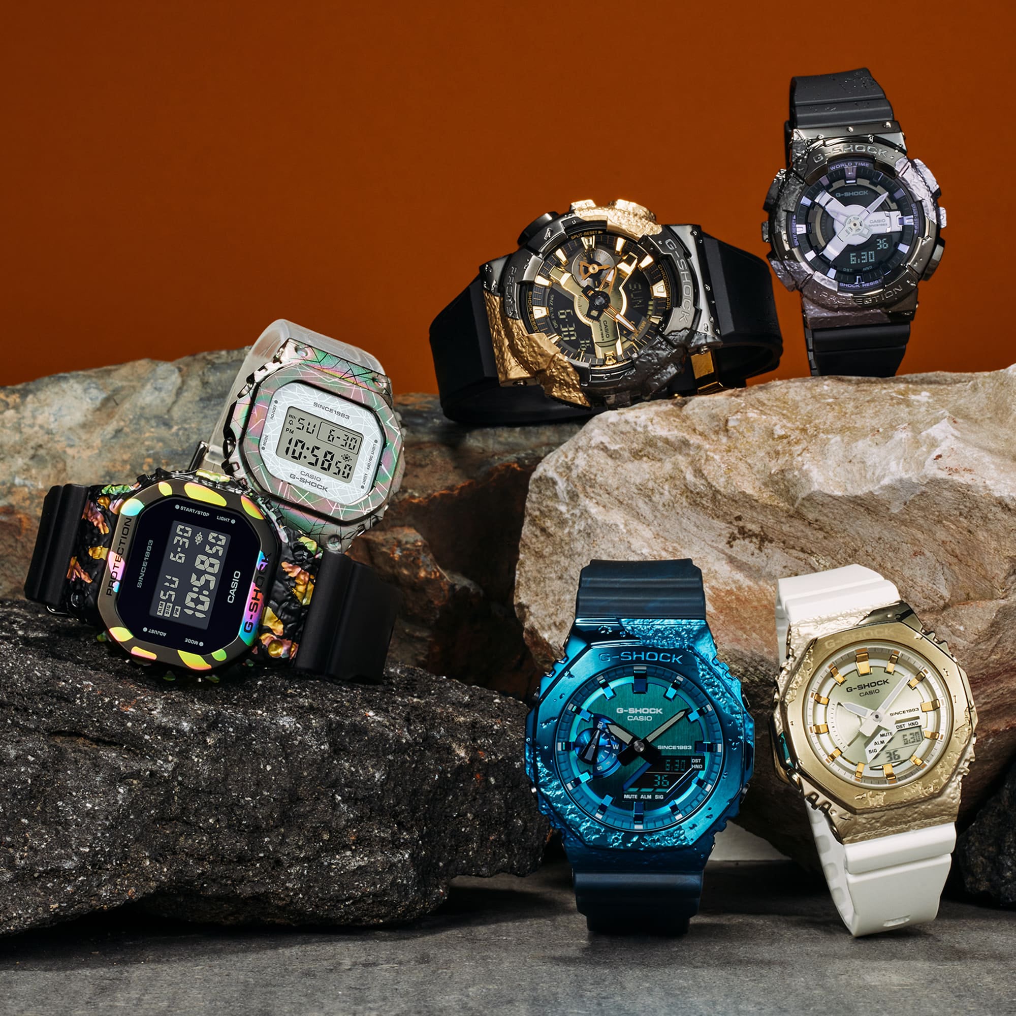 ساعة CASIO G-SHOCK GM-S5640GEM-7 G-SHOCK THE ORIGIN METAL مغطاة صغيرة - الذكرى الأربعين لسلسلة ADVENTURE GEM SERIE للسيدات