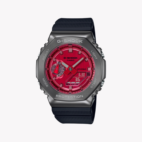 G-Shock Men's Gray Resin, Red Dial | Gm-2100b-4adr by i-watch