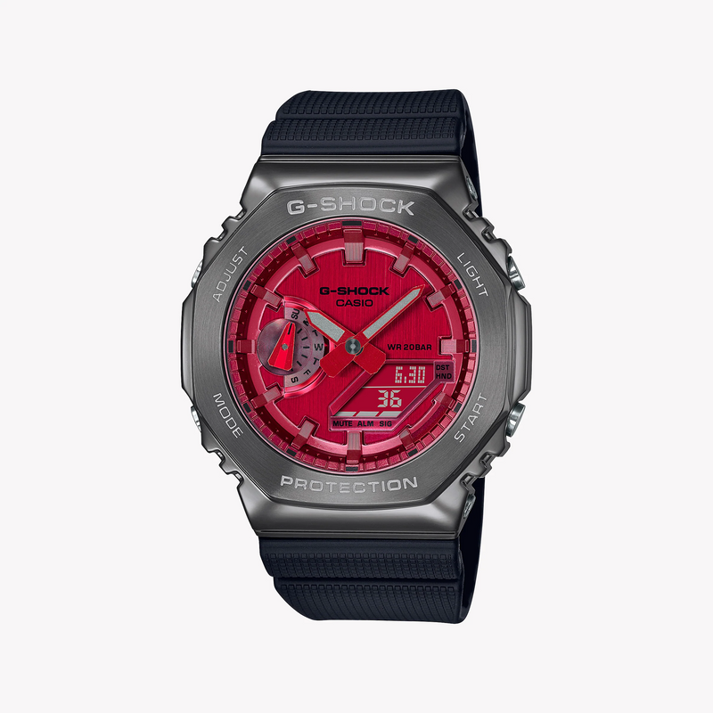 G-Shock Men's Gray Resin, Red Dial | Gm-2100b-4adr by i-watch