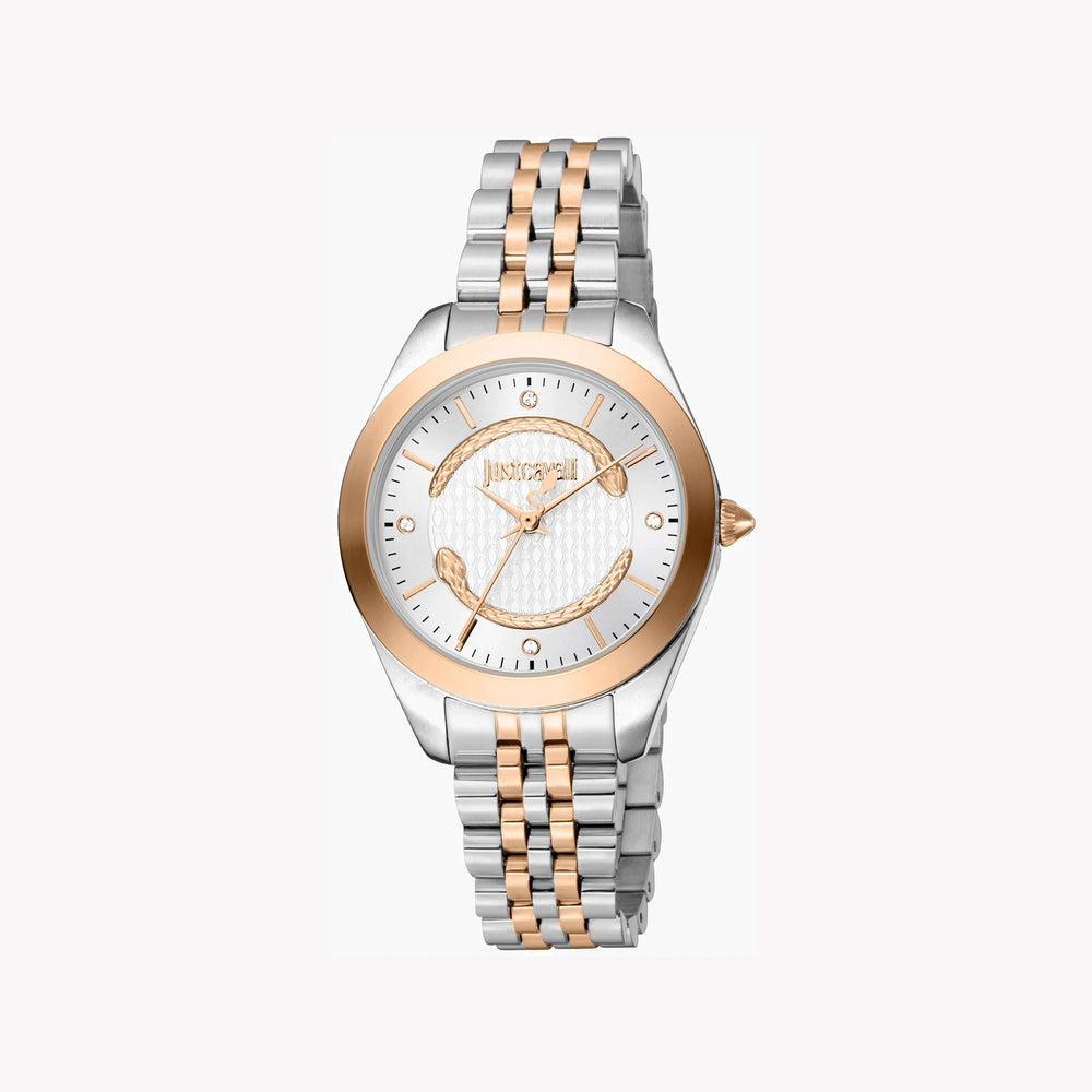 Just Cavalli Women's Two Tone Stainless Steel Watch, Silver Dial | Jc1l210m0505 by i-watch